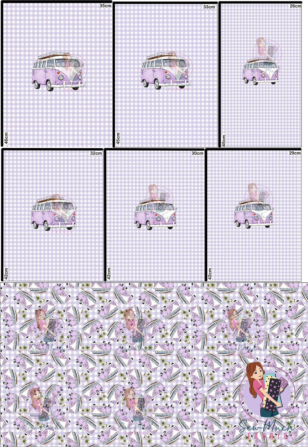 JULY Pre-Order (1): Retro Camper Purple 'PANEL FOR ROMPERS'