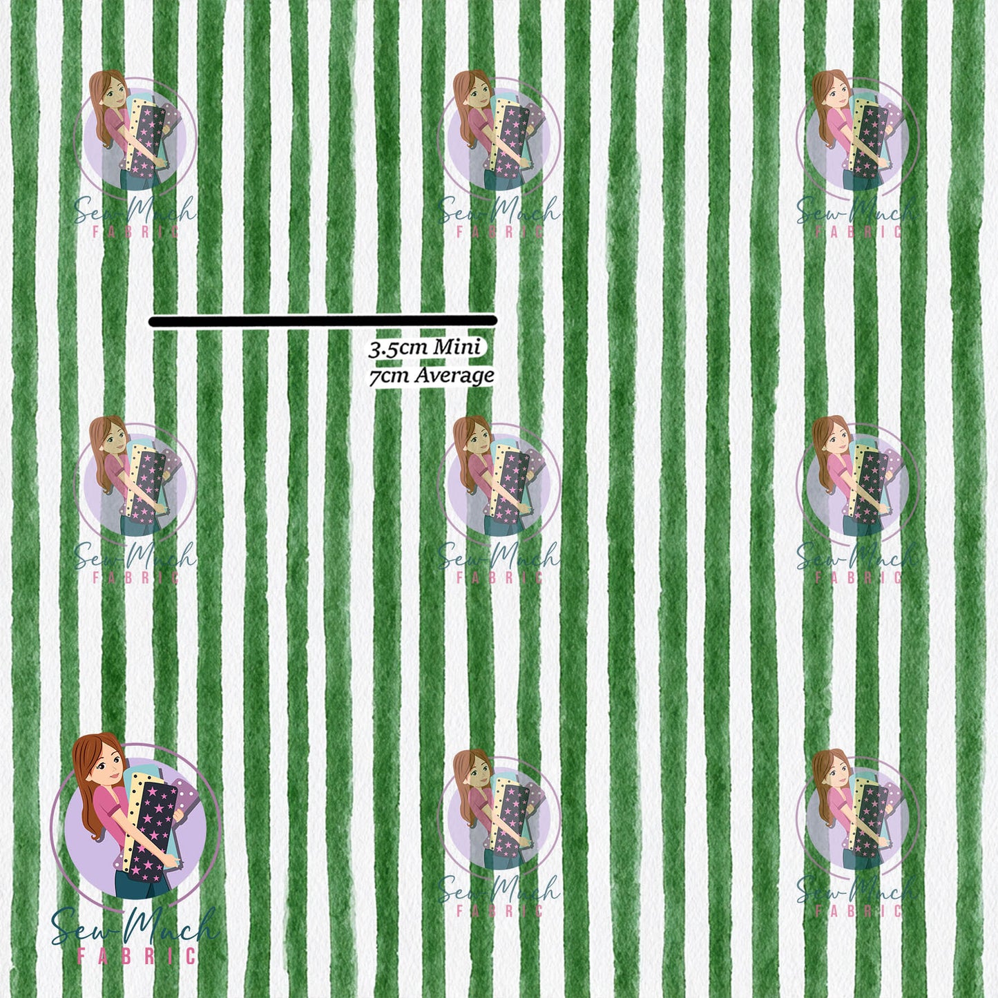 Christmas: Green Stripes | Woven | Retail | MINI Scale