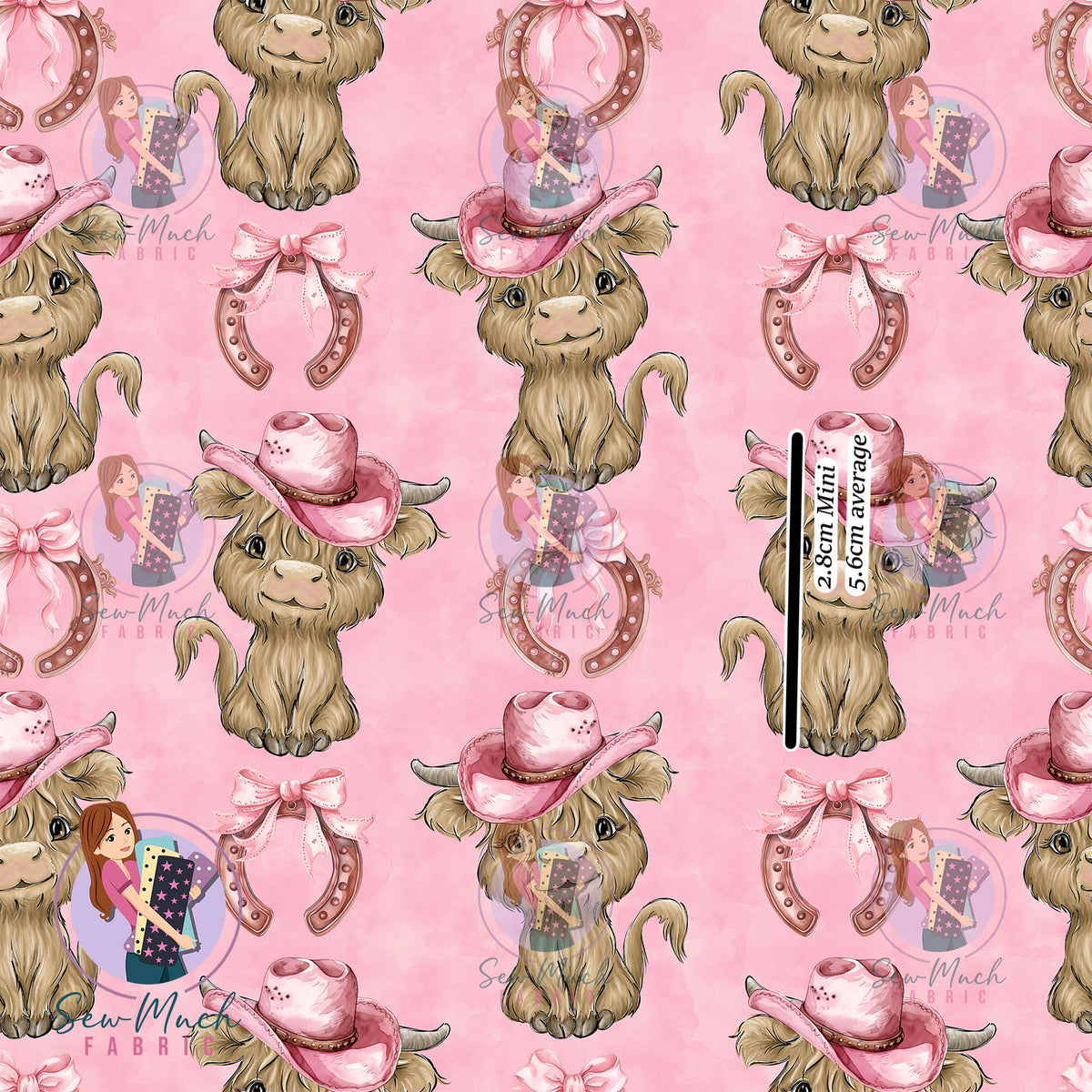 Highland Cow Pink Horseshoe | MINKY | Retail | Average Scale