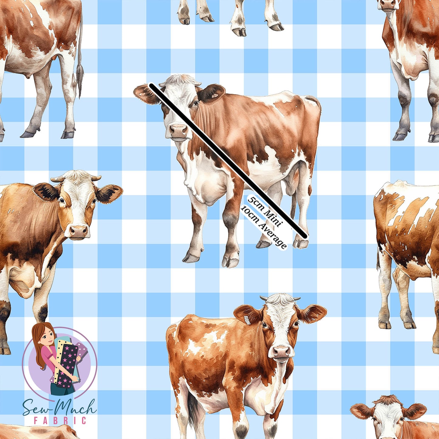 Unlimited Pre-Order: Ayrshire Cow Blue Gingham