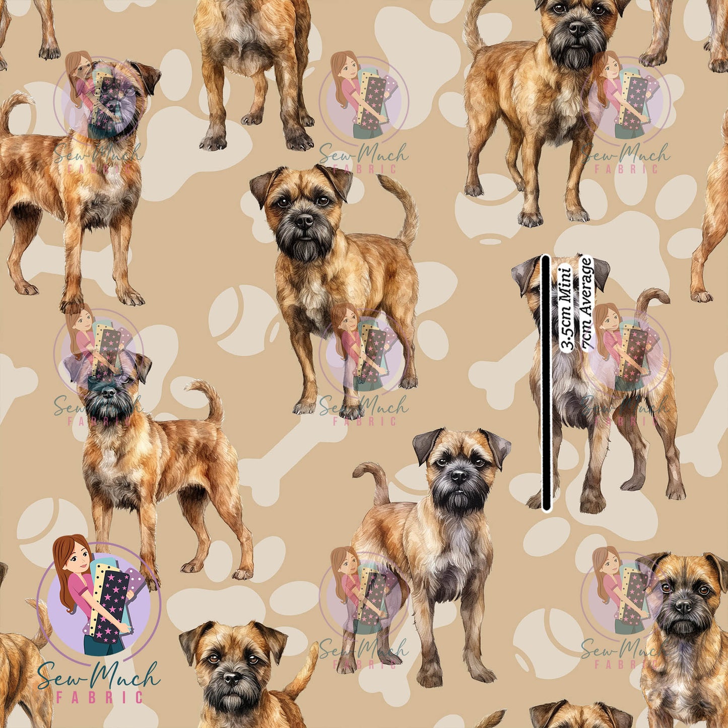 Border Terrier Beige | Woven | Retail | Average Scale