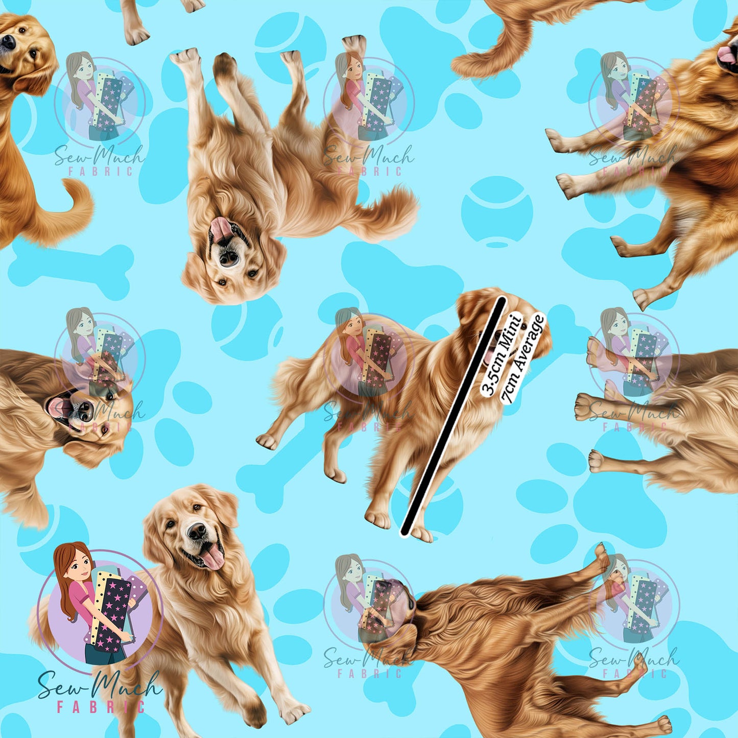 Golden Retriever Blue | Woven | Retail | Average Scale