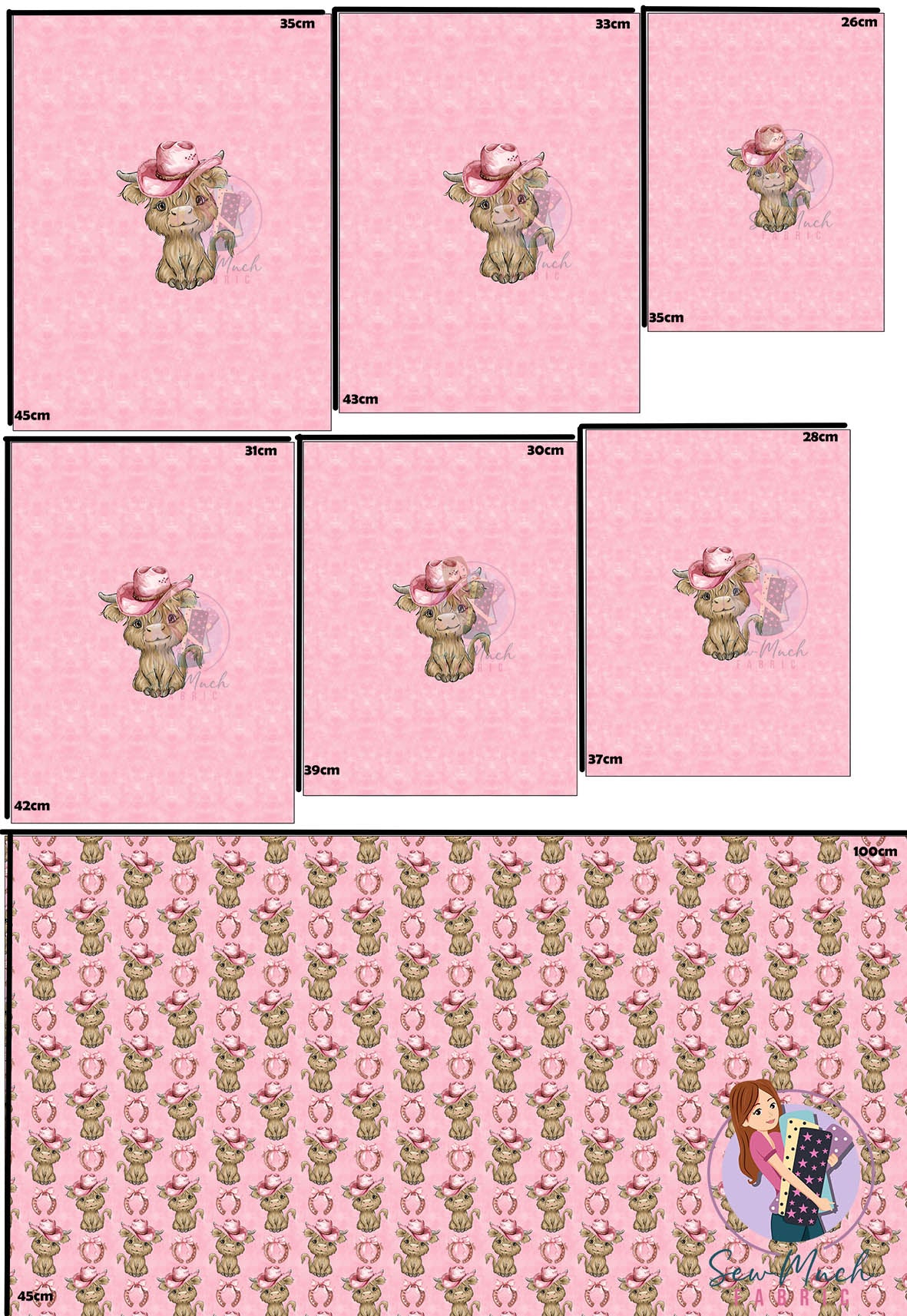 Unlimited Pre-Order: Highland Cow 51 'PANEL FOR ROMPERS'