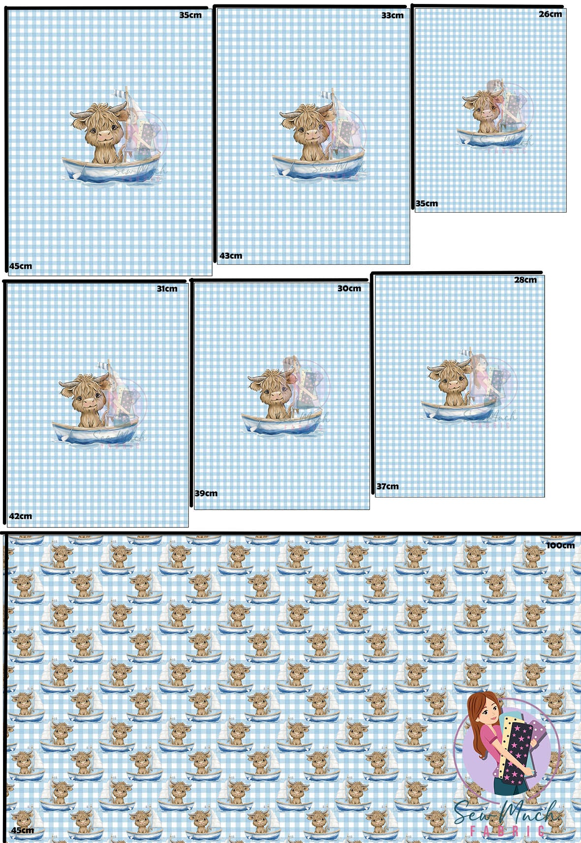 Unlimited Pre-Order: Highland Cow 52 'PANEL FOR ROMPERS'