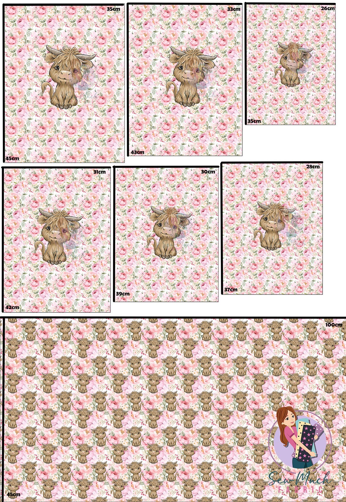 Unlimited Pre-Order: Highland Cow 60 'PANEL FOR ROMPERS'