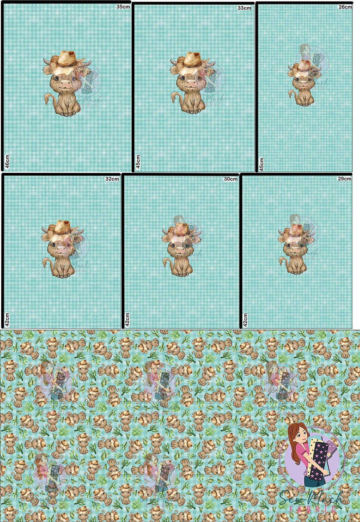 Unlimited Pre-Order: Highland Cow 72 'PANEL FOR ROMPERS'