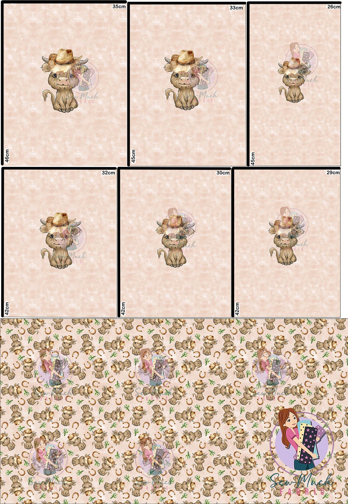 Unlimited Pre-Order: Highland Cow 74 'PANEL FOR ROMPERS'