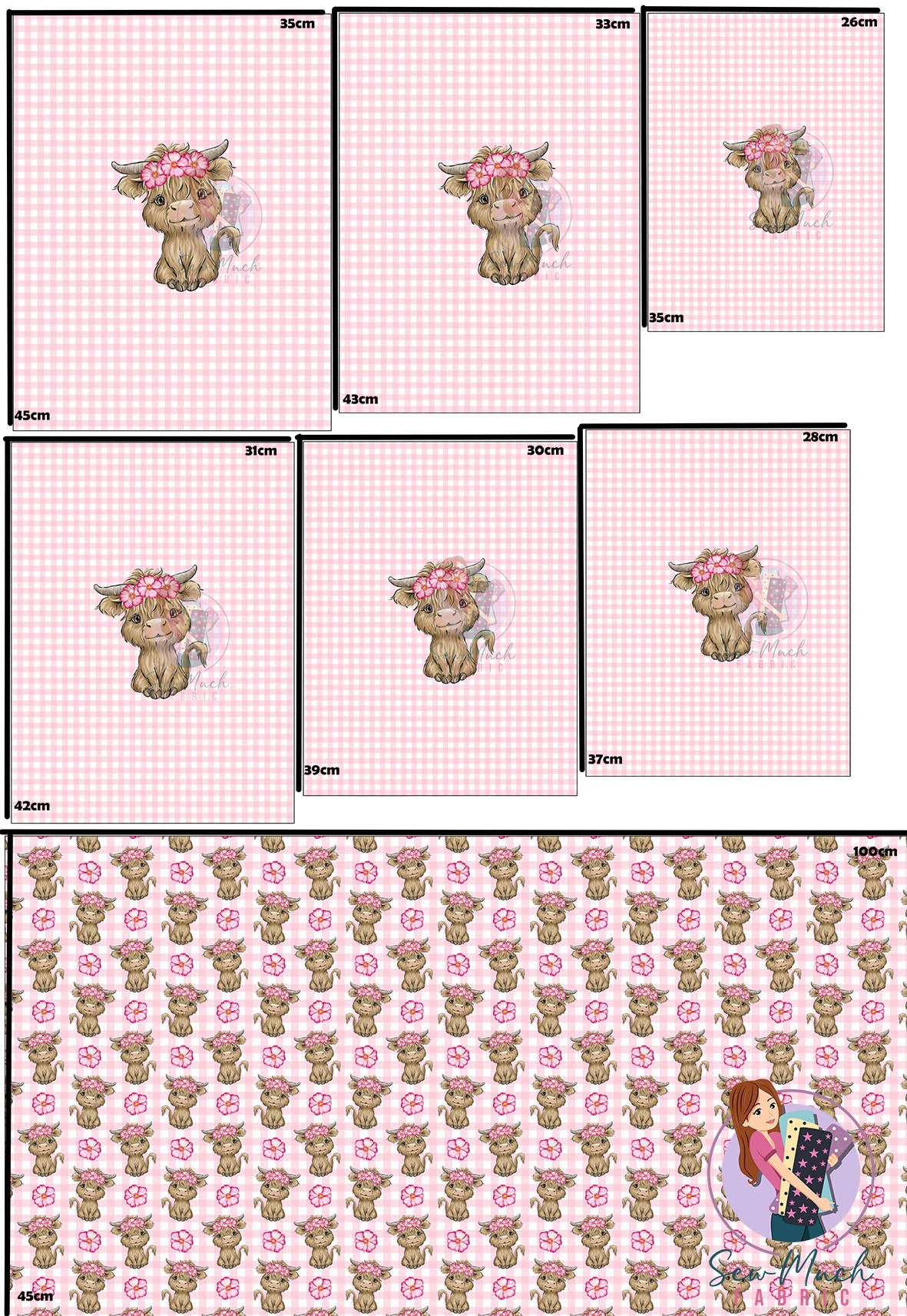 Unlimited Pre-Order: Highland Cow 47 'PANEL FOR ROMPERS'