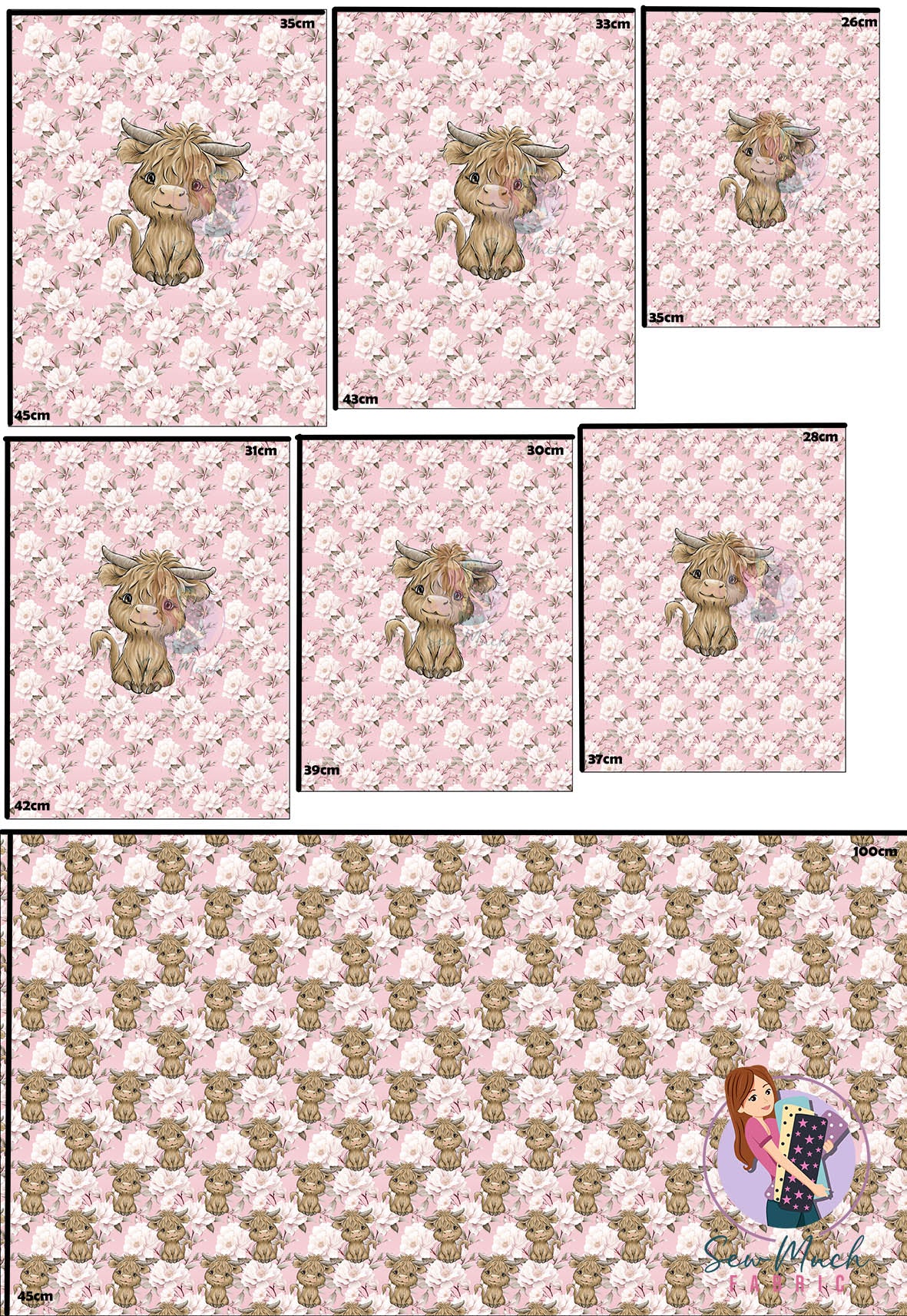 Unlimited Pre-Order: Highland Cow 61 'PANEL FOR ROMPERS'