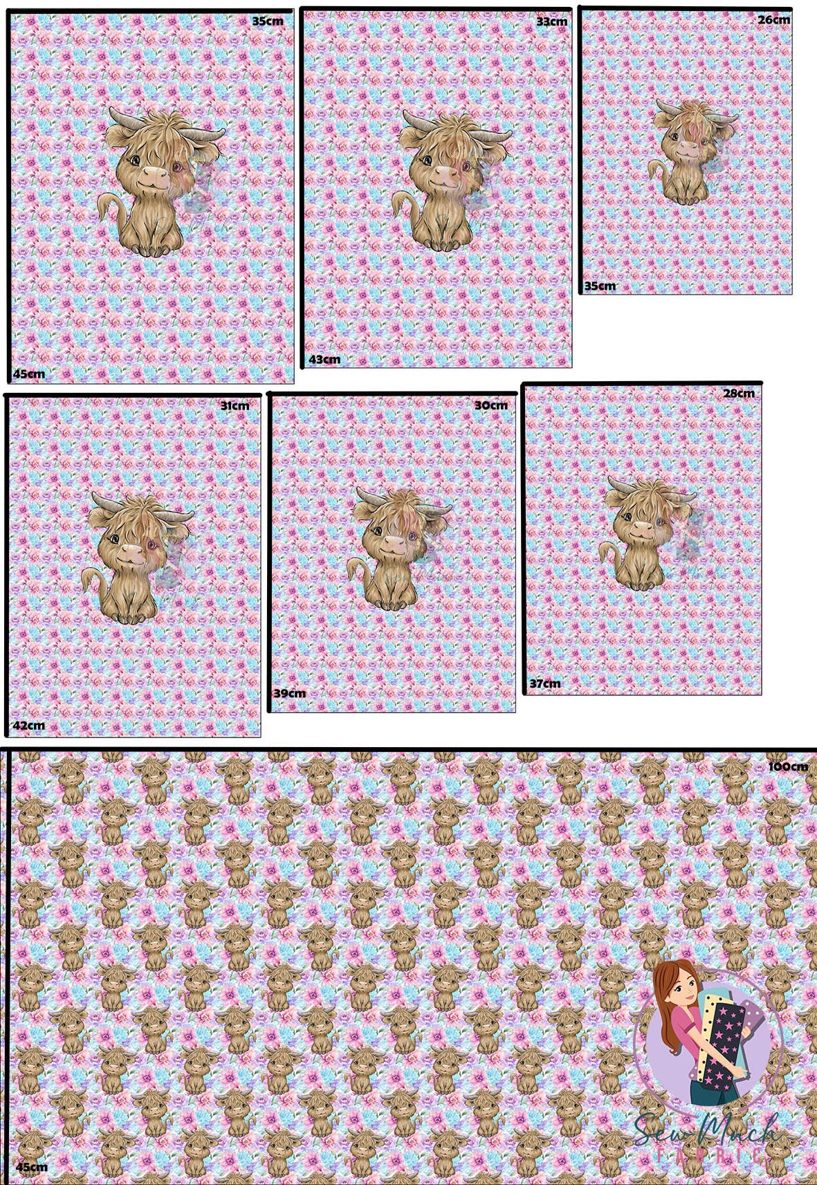 Unlimited Pre-Order: Highland Cow 62 'PANEL FOR ROMPERS'