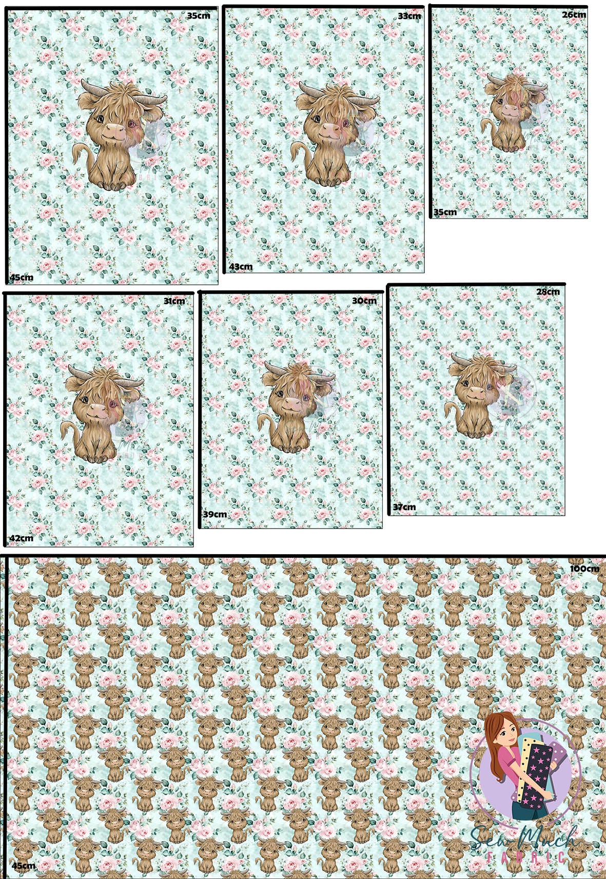 Unlimited Pre-Order: Highland Cow 67 'PANEL FOR ROMPERS'