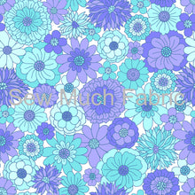 Load image into Gallery viewer, Blue Retro Floral | Double Minky | Retail | Average Scale
