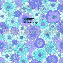 Load image into Gallery viewer, Blue Retro Floral | Double Minky | Retail | Average Scale