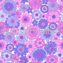 Load image into Gallery viewer, Purple Retro Floral | Double Minky | Retail | Average Scale