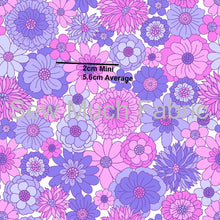 Load image into Gallery viewer, Purple Retro Floral | Double Minky | Retail | Average Scale