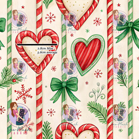 Christmas: Candy Cane Hearts | Woven | Retail | Average Scale