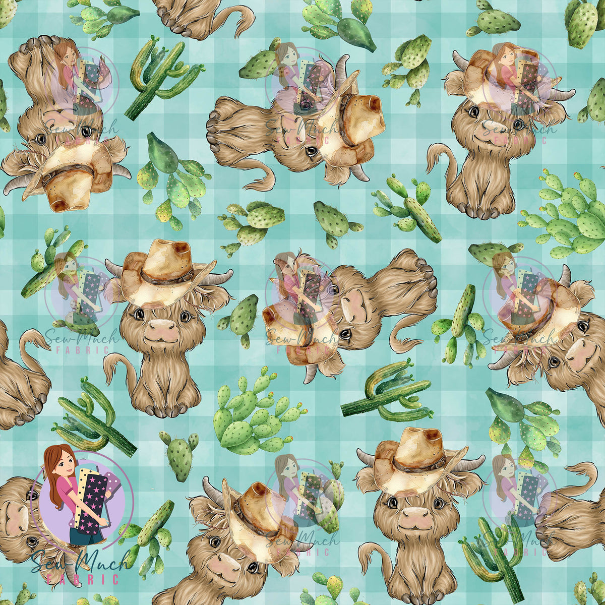 Highland Cows Cactus | Woven | Retail | Average Scale
