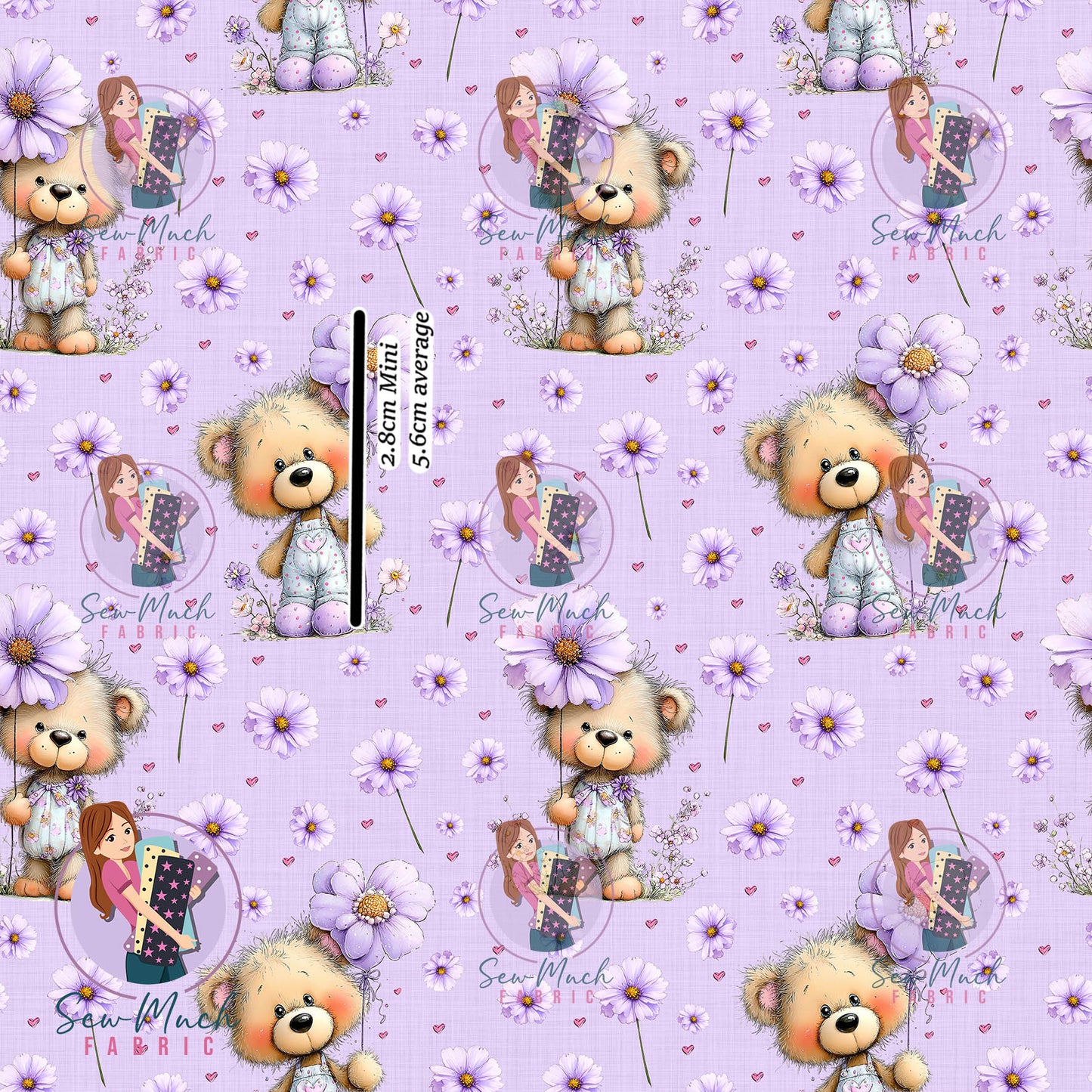 Purple Flower Bear | Woven | Retail | MINI Scale
