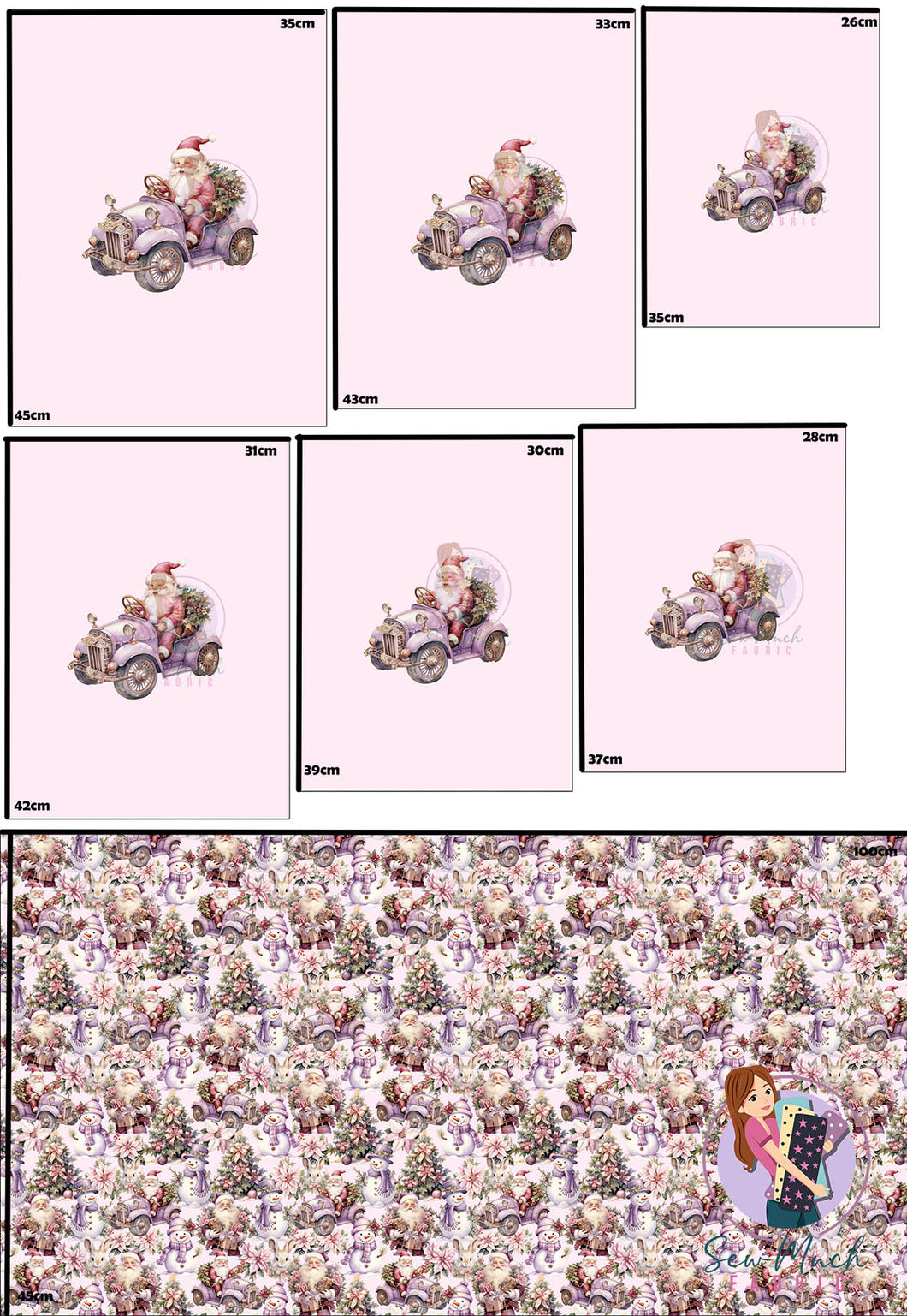 CHRISTMAS Pre-Order: Whimsical Pink 'PANEL FOR ROMPERS'