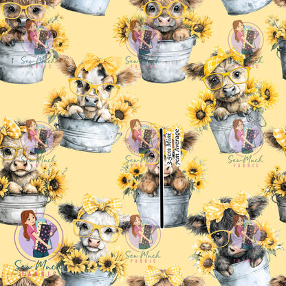 Highland Cow Bucket Yellow | Woven | Retail | MINI Scale
