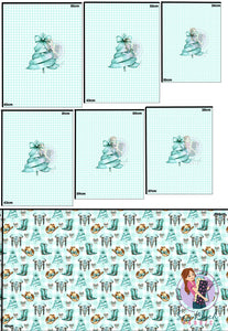 CHRISTMAS Pre-Order: Western Aqua 'PANEL FOR ROMPERS'