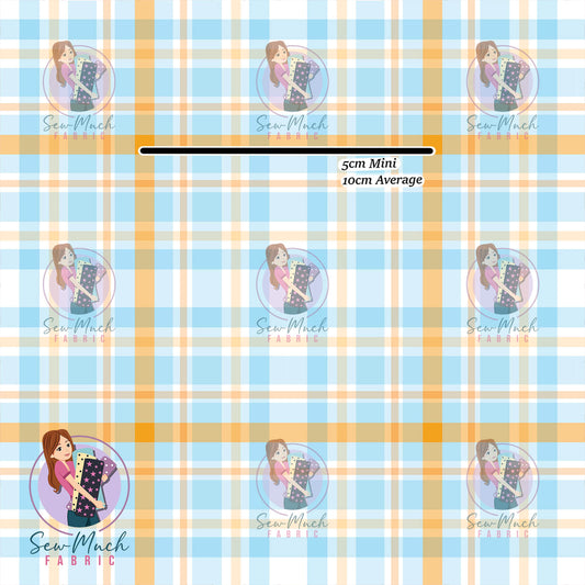 Blue & Orange Plaid | Woven | Retail | MINI Scale