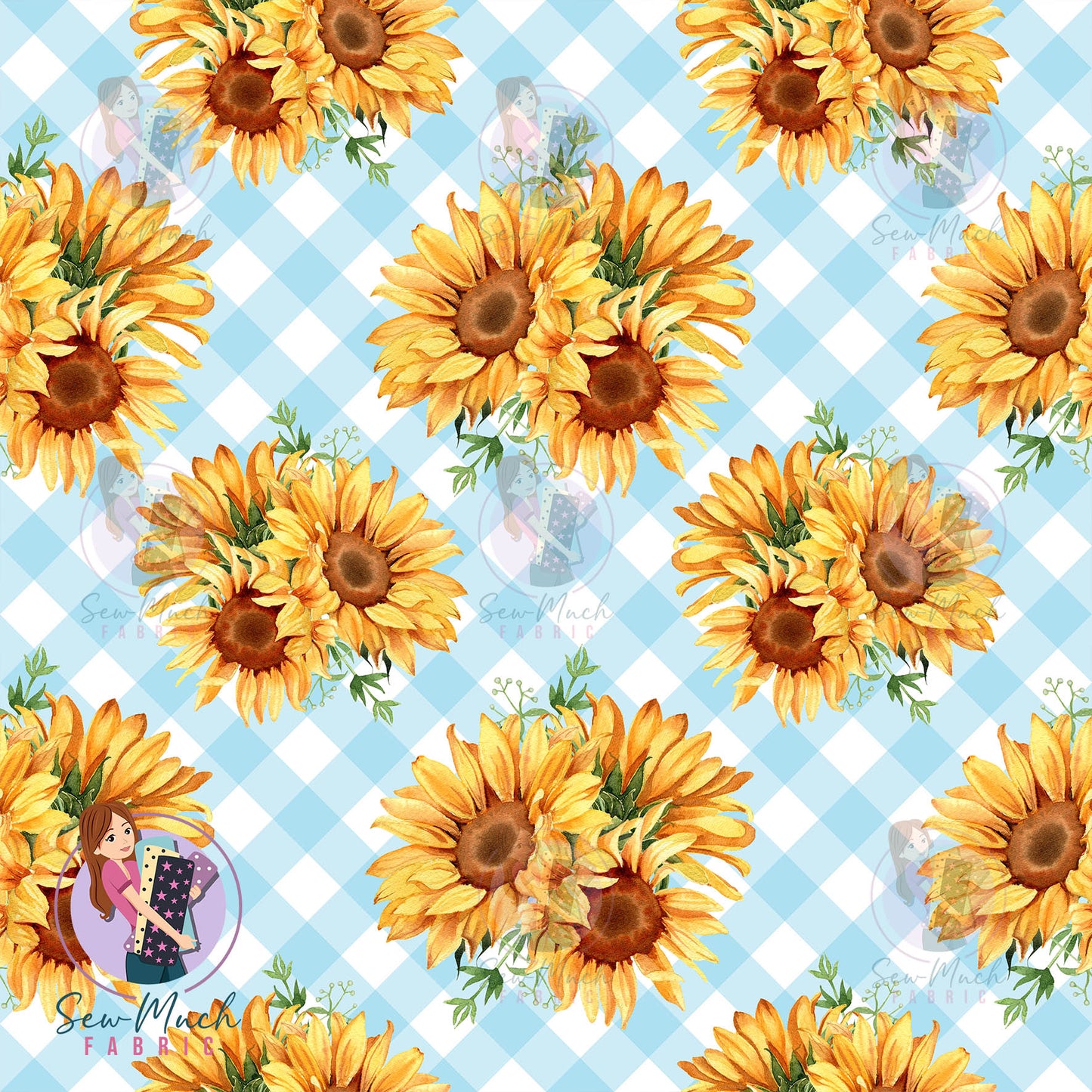 Unlimited Pre-Order: Floral Sunflower Blue Gingham