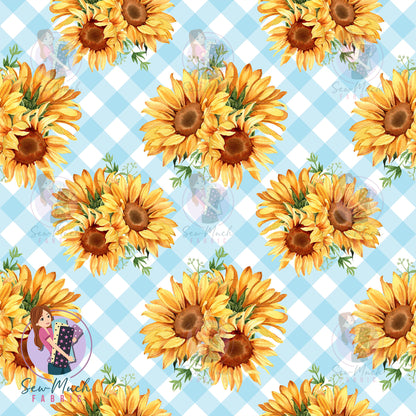 Unlimited Pre-Order: Floral Sunflower Blue Gingham