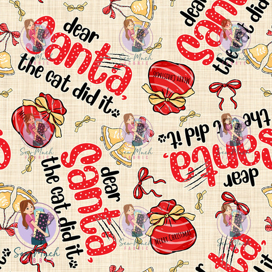 CHRISTMAS Pre-Order: Dear Santa, the cat did it Beige