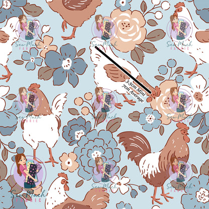 AUGUST Pre-Order (1): Floral Chickens Blue