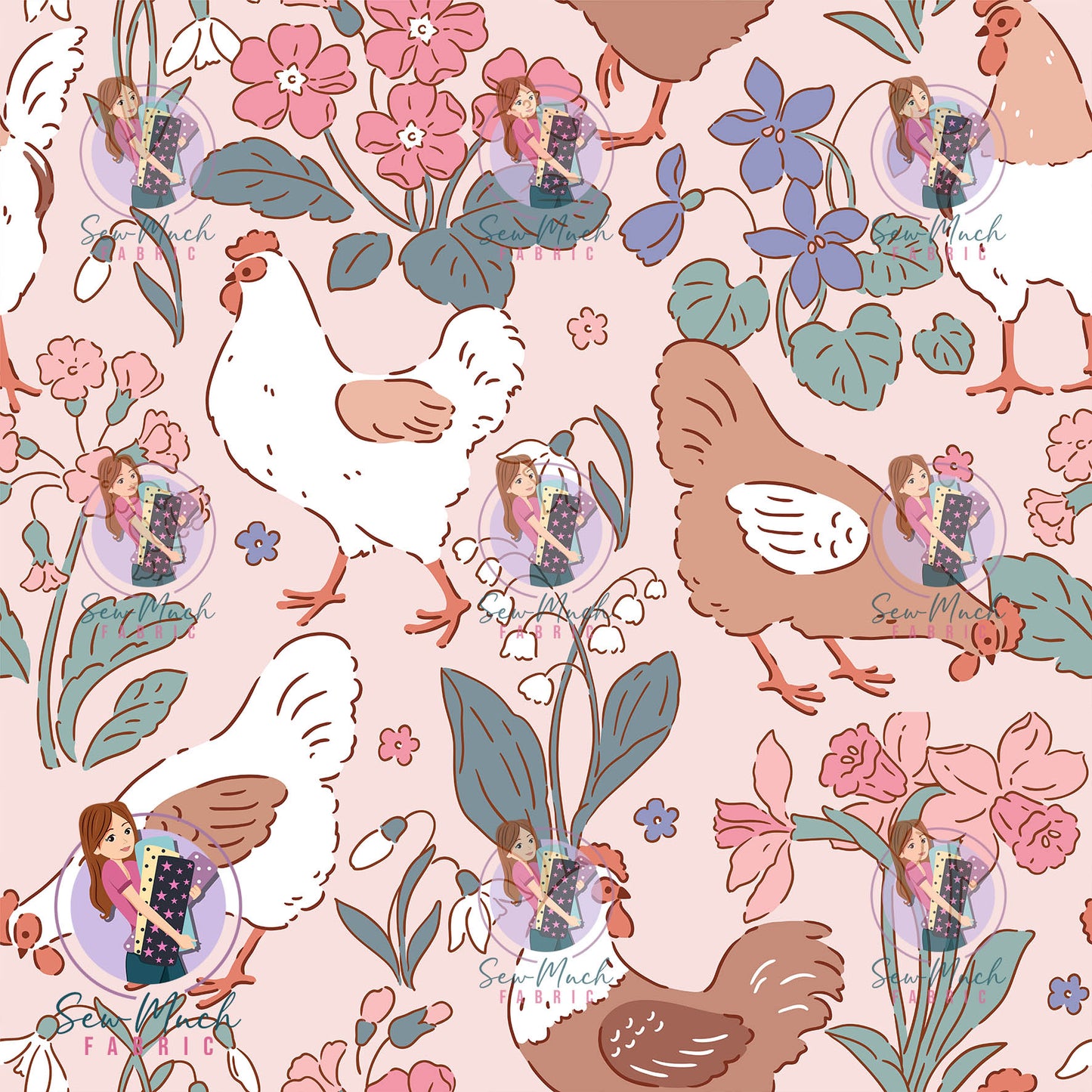 AUGUST Pre-Order (1): Floral Chickens Pink