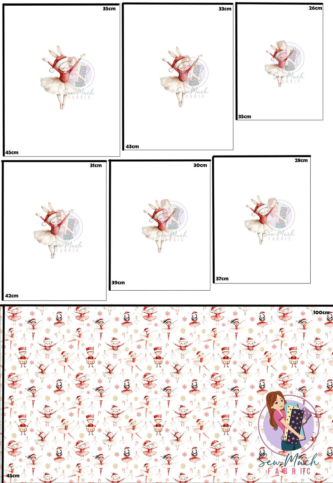 CHRISTMAS Pre-Order: Ballerina 'PANEL FOR ROMPERS'