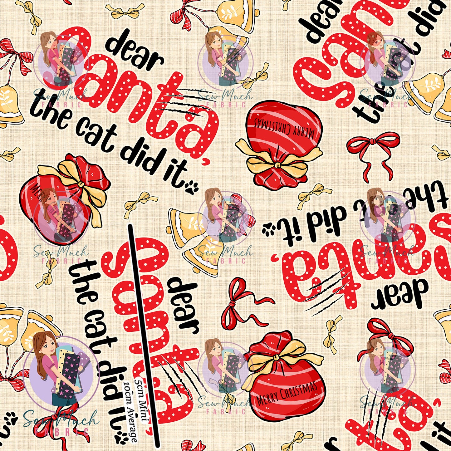 Christmas: Dear Santa Beige | Woven | Retail | MINI Scale