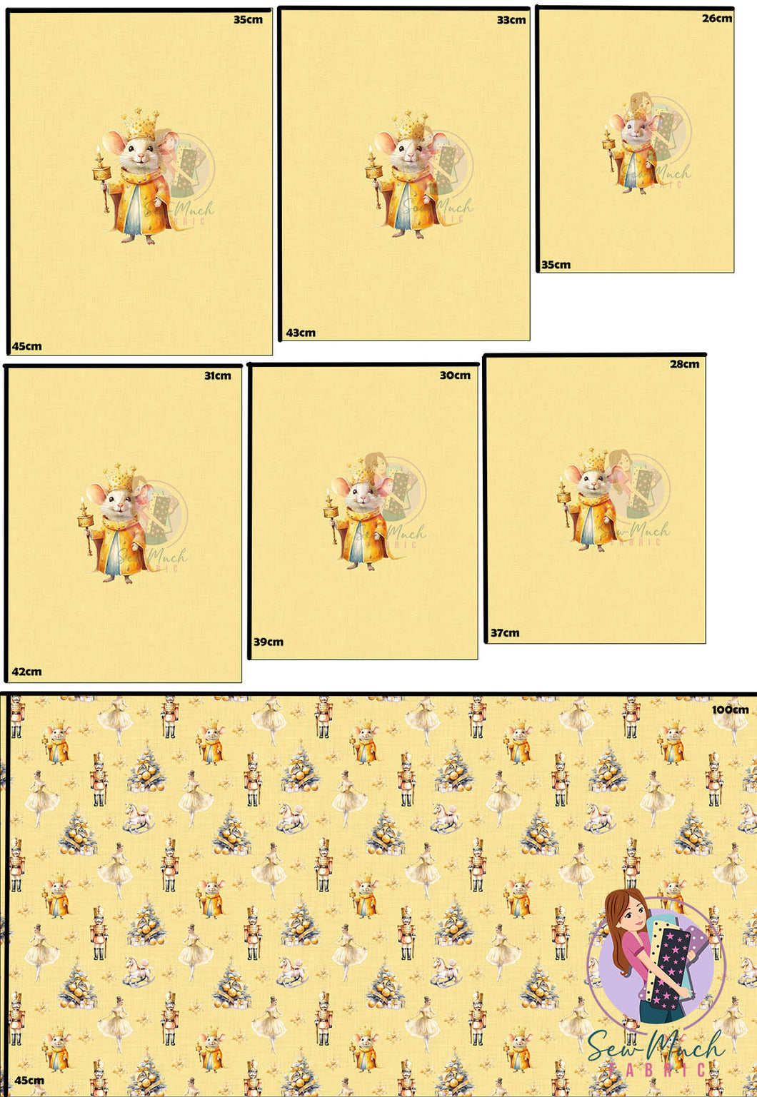 CHRISTMAS Pre-Order: Nutcracker Yellow 'PANEL FOR ROMPERS'