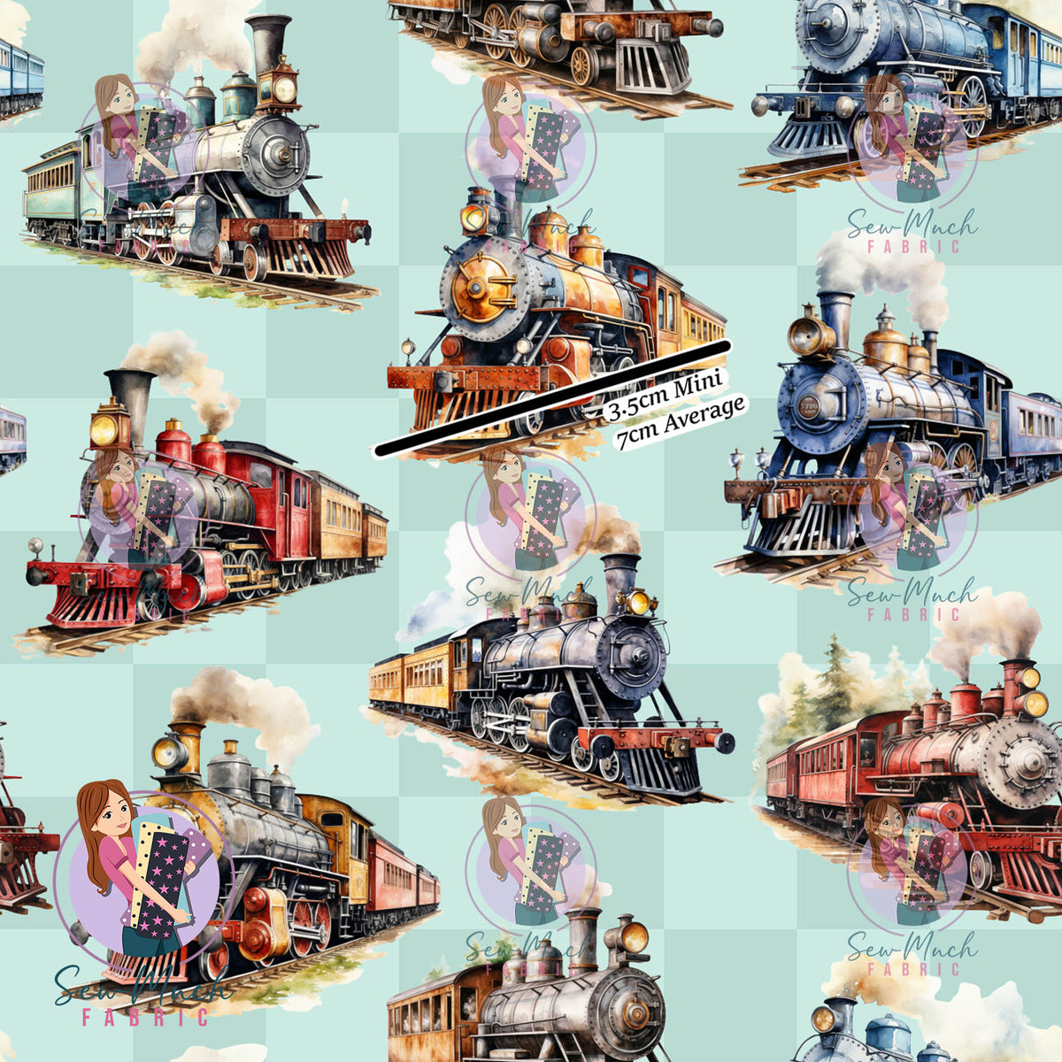 Trains Green | Woven | Retail | Average Scale