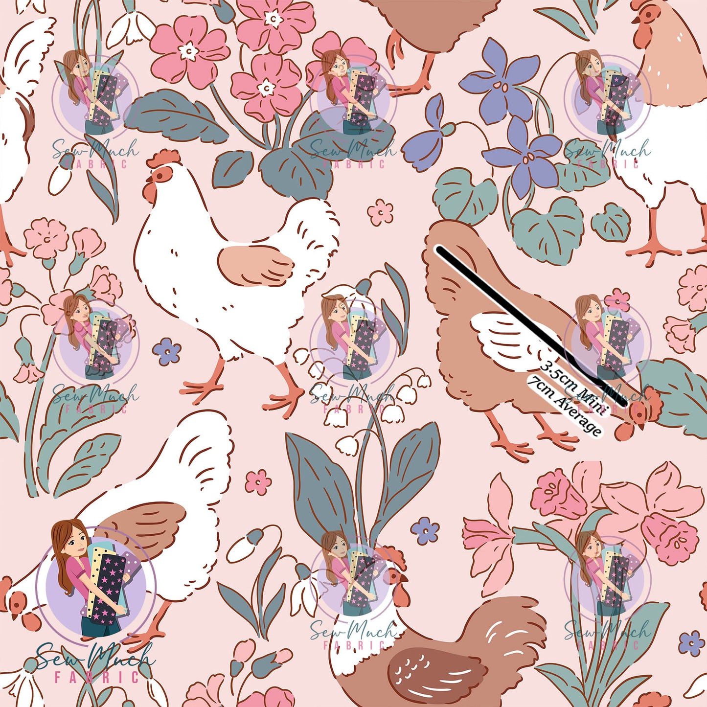 AUGUST Pre-Order (1): Floral Chickens Pink