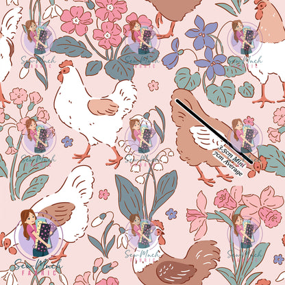 AUGUST Pre-Order (1): Floral Chickens Pink