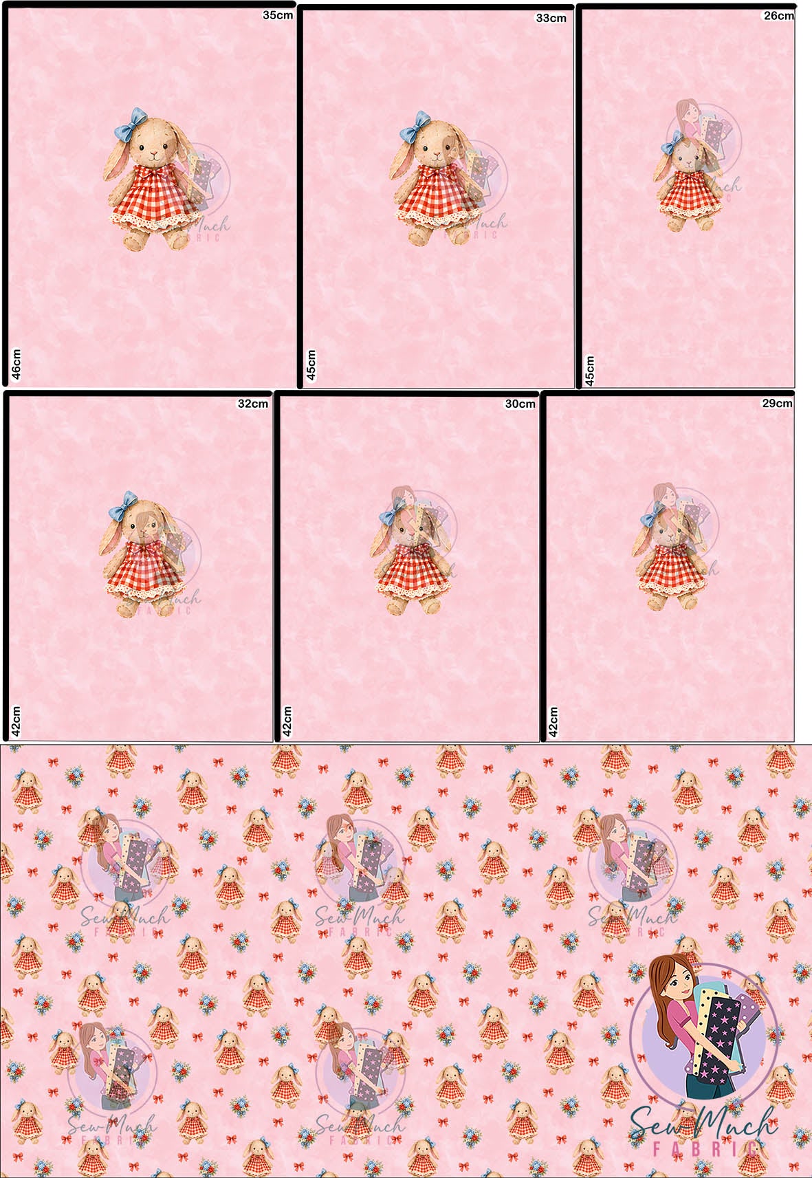 AUGUST Pre-Order (1): Bunny Pink 'PANEL FOR ROMPERS'