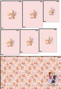 CHRISTMAS Pre-Order: Gingerbread Pink 'PANEL FOR ROMPERS'