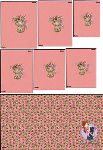 CHRISTMAS Pre-Order: Highland Cow Aussie Floral 'PANEL FOR ROMPERS'