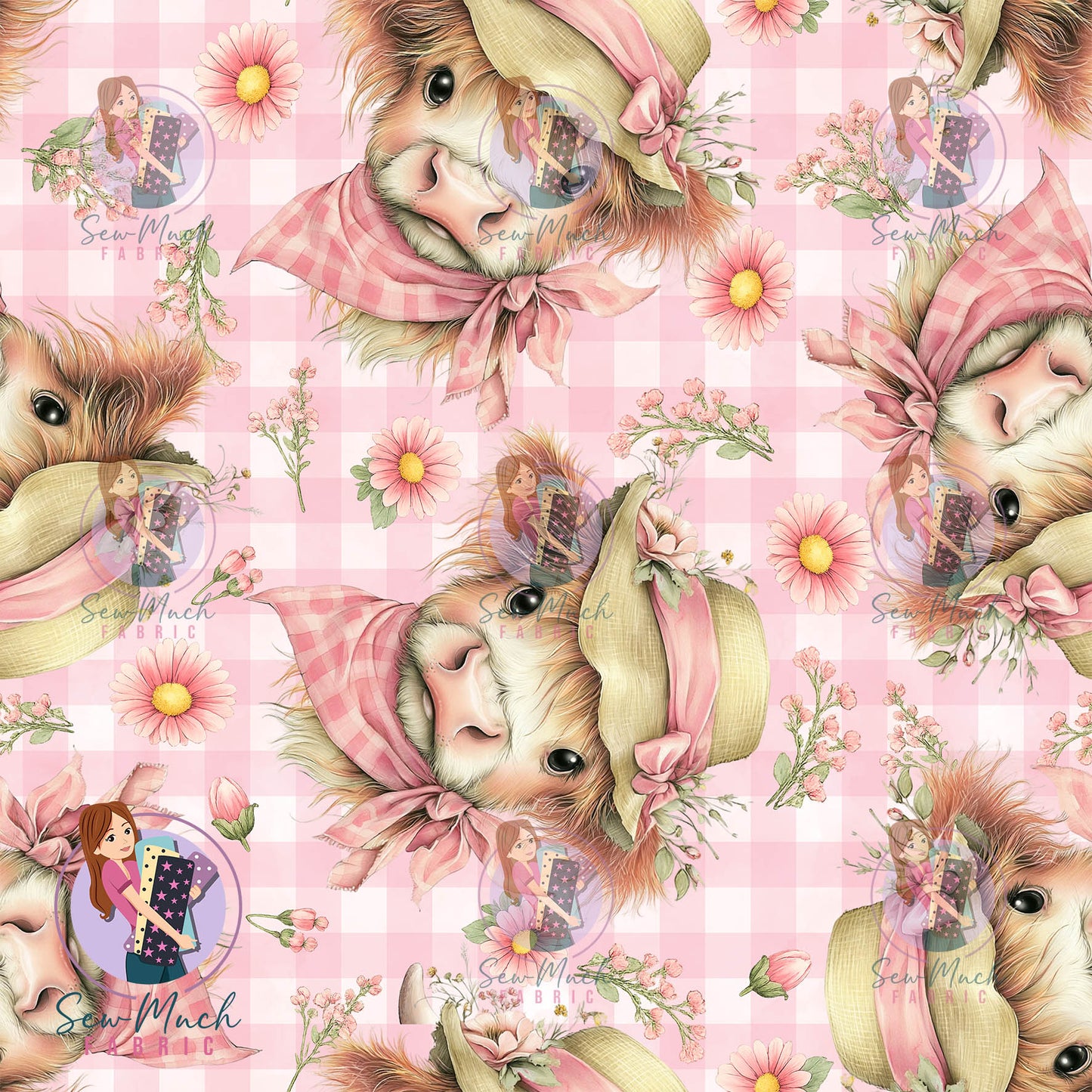 Unlimited Pre-Order: Floral Cows Gingham