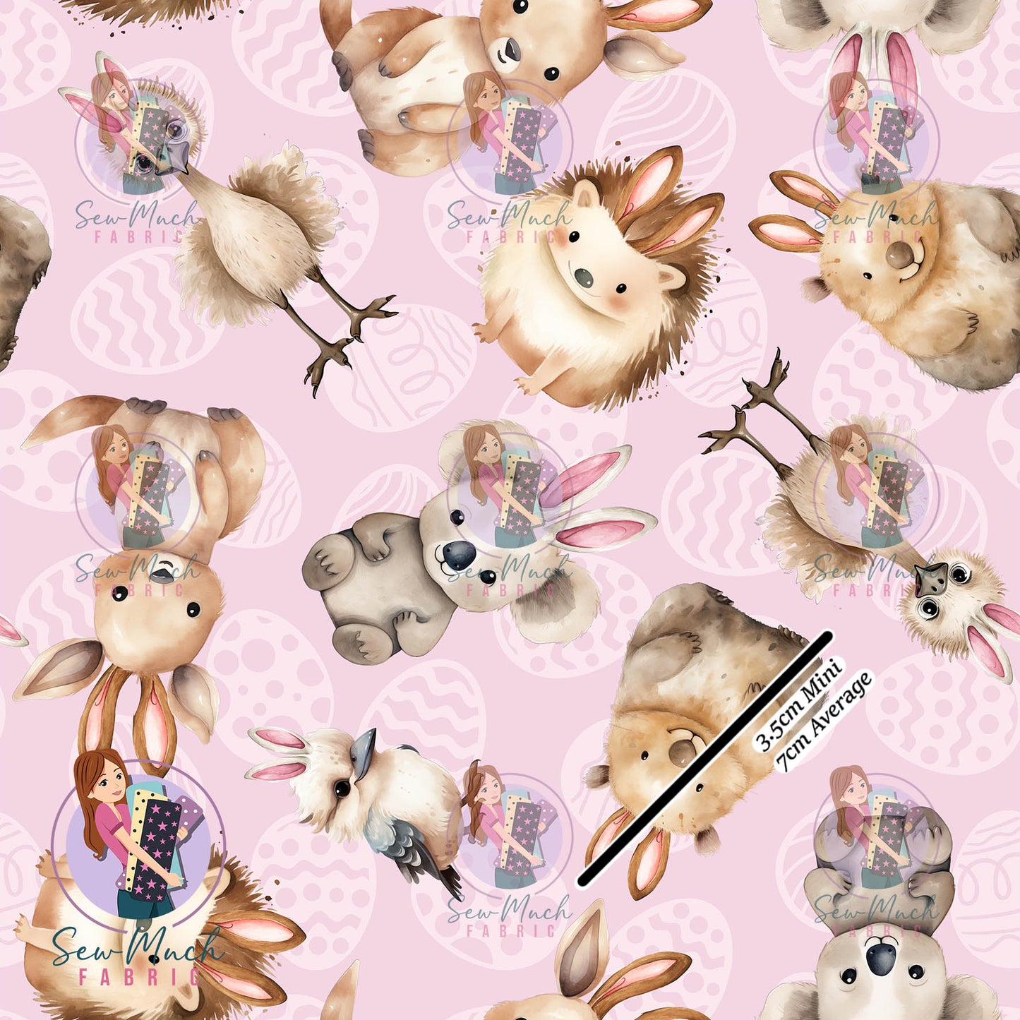 Easter: Aussie Animals Pink | Woven | Retail | MINI Scale