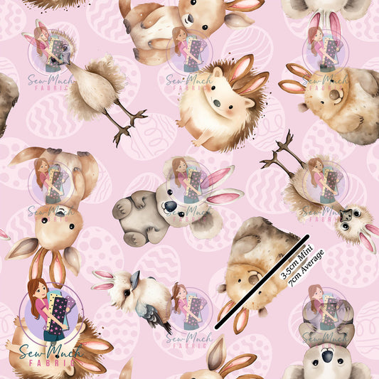 Easter: Aussie Animals Pink | Woven | Retail | MINI Scale