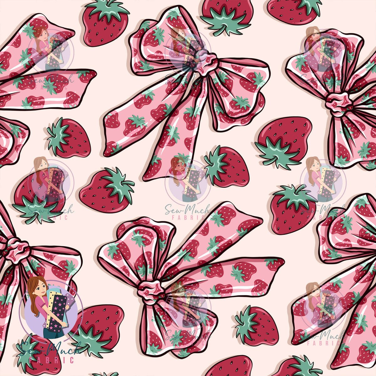 Strawberry Bows | Canvas | Retail | Average Scale
