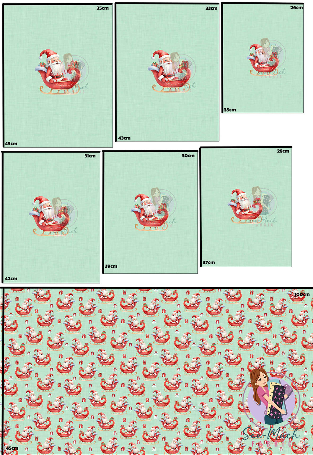 CHRISTMAS Pre-Order: Santa Sleigh 'PANEL FOR ROMPERS'