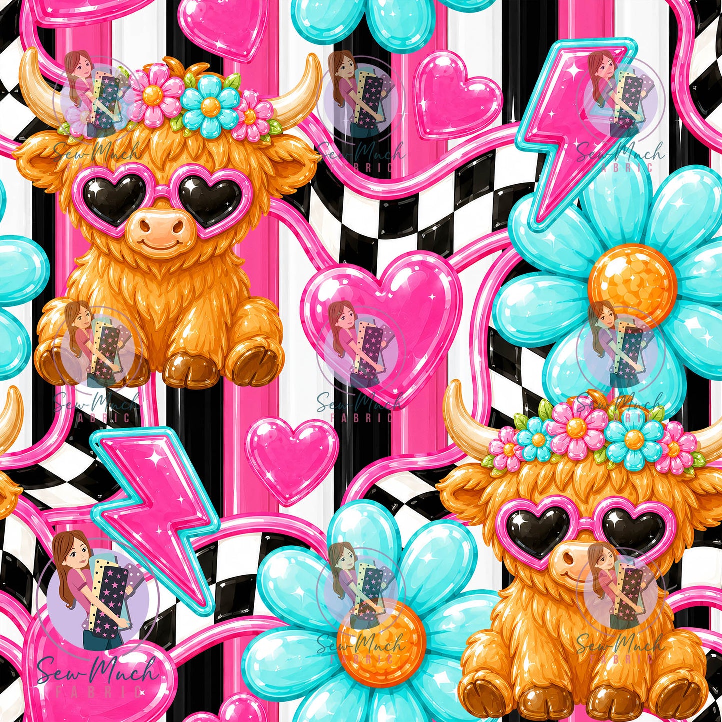 SEPTEMBER Pre-Order (1): Pink Floral Highland Cows