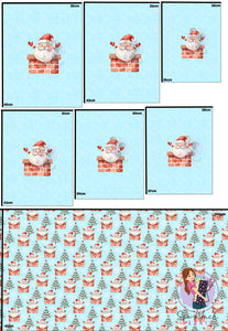 CHRISTMAS Pre-Order: Santa Chimney 'PANEL FOR ROMPERS'