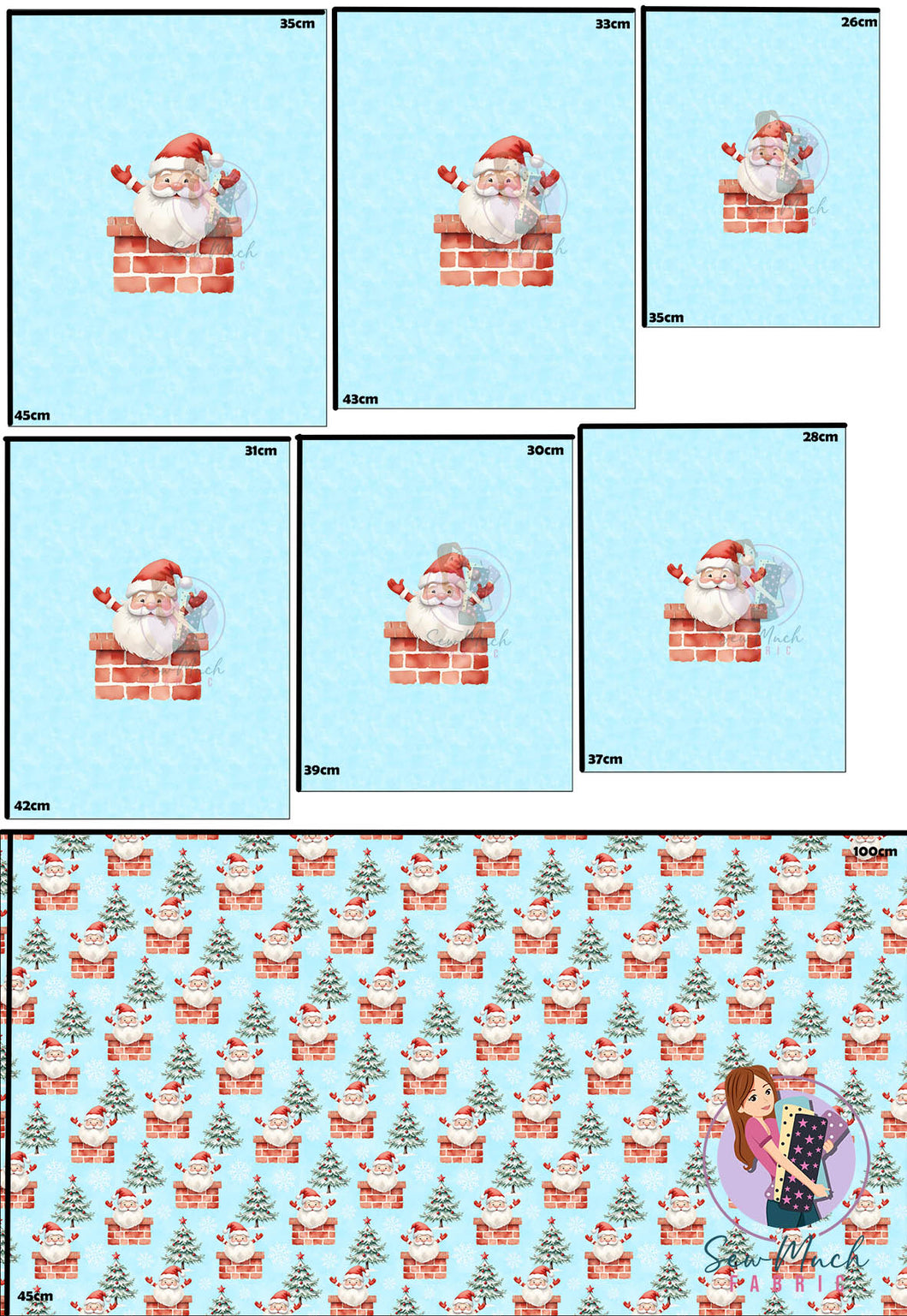 CHRISTMAS Pre-Order: Santa Chimney 'PANEL FOR ROMPERS'