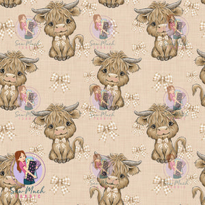 SEPTEMBER Pre-Order (2): Highland Cow Beige Bow