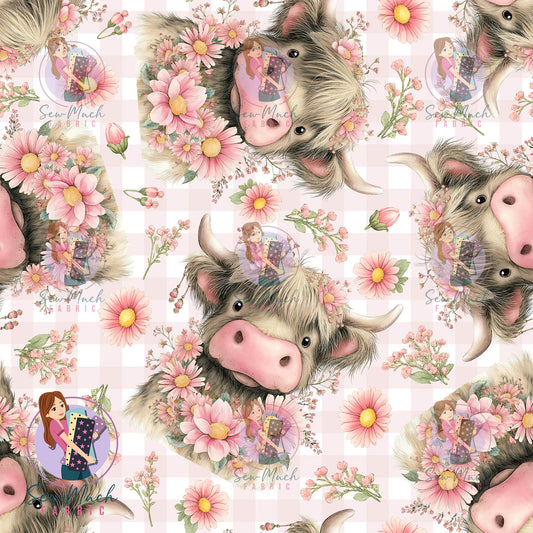 Unlimited Pre-Order: Cows Floral Pink Gingham